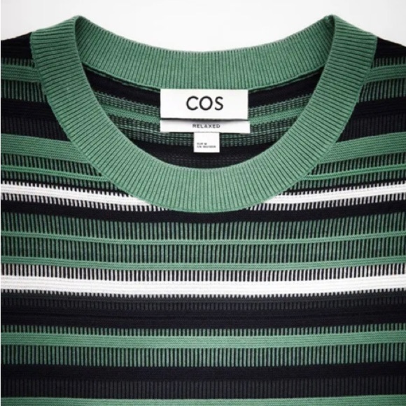 COS Jacquard Knit Cotton Stripe T-Shirt S - Picture 11 of 11